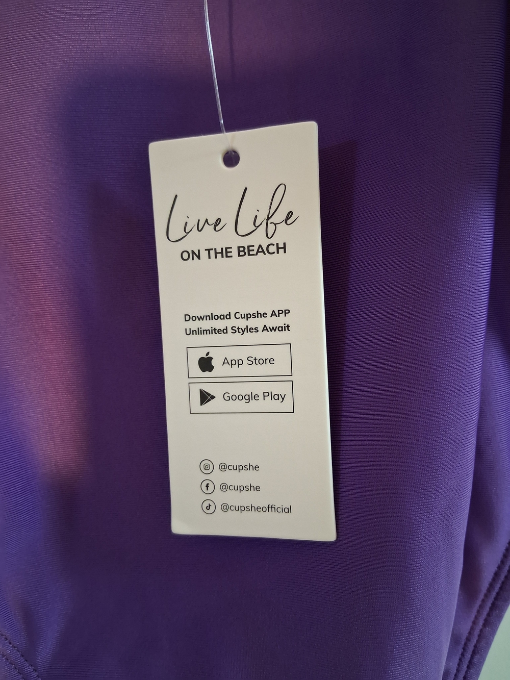 CUPSHE Purple Two-Tone One-Shoulder One Piece Swimsuit - Picture 8 of 8